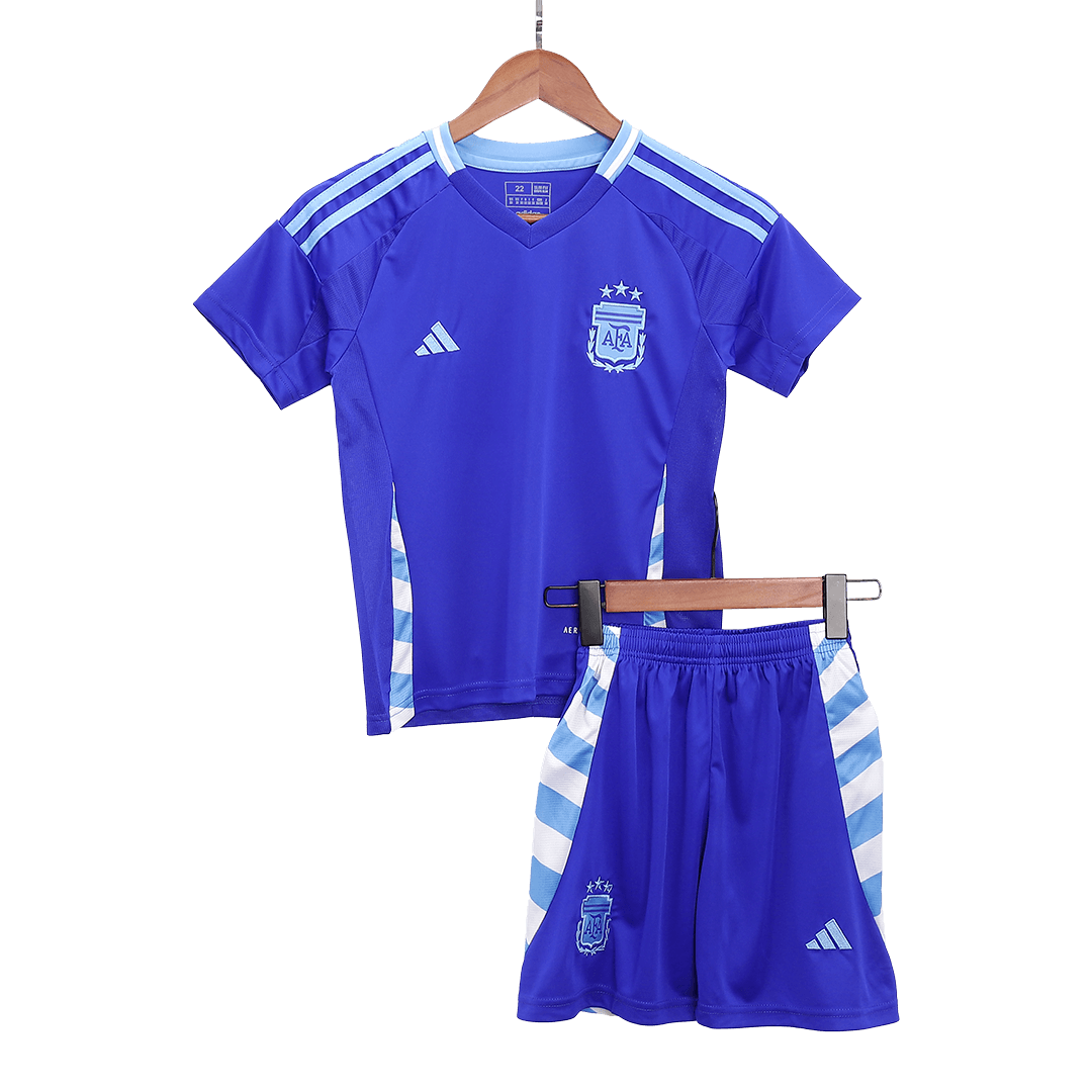 Kid's Argentina Away Soccer Jersey Kit(Jersey+Shorts) 2024