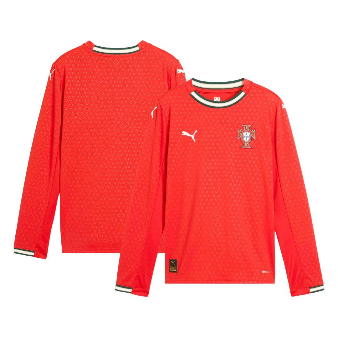 Portugal Home Long Sleeve Soccer Jersey 2025 Red