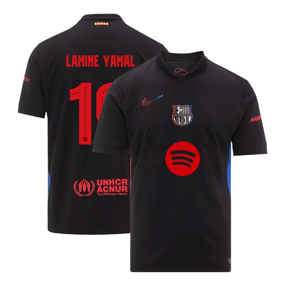 LAMINE YAMAL #19 Barcelona Away Soccer Jersey 2024/25 - UCL (Spotify Logo Without Text)
