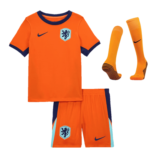 Kid's Netherlands Home Soccer Jersey Kit(Jersey+Shorts+Socks) Euro 2024