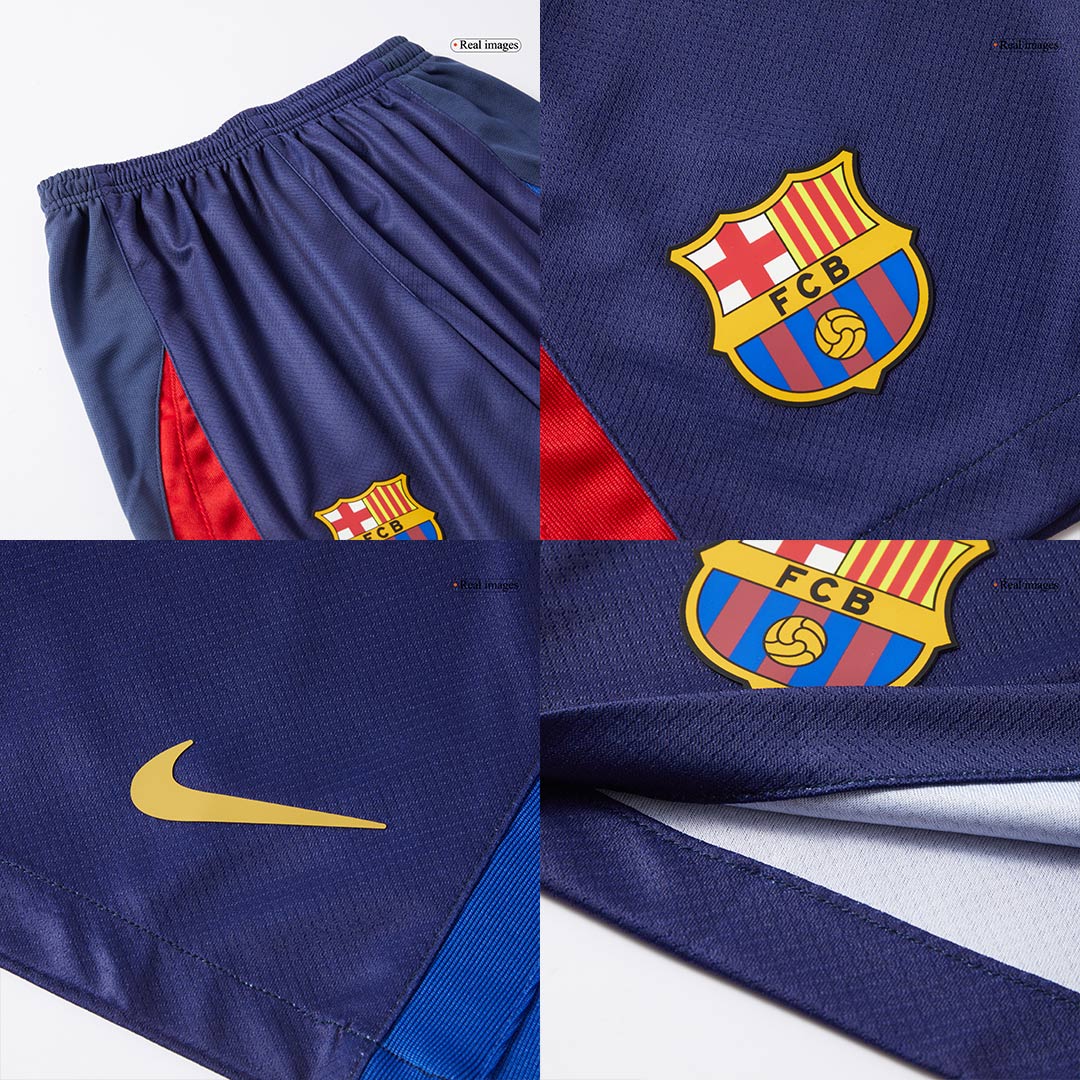 Kid's Barcelona X Coldplay Home Soccer Jersey Kit(Jersey+Shorts) 2024/25 Red&Blue