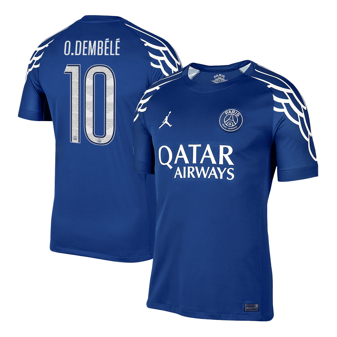 O.DEMB¨¦L¨¦ #10 PSG Soccer Jersey Fourth Away Custom Shirt 2024/25 - UCL