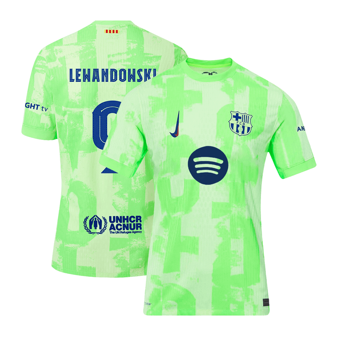 Authentic LEWANDOWSKI #9 Barcelona Third Away Soccer Jersey 2024/25 - UCL£¨Spotify Logo Without Text£©
