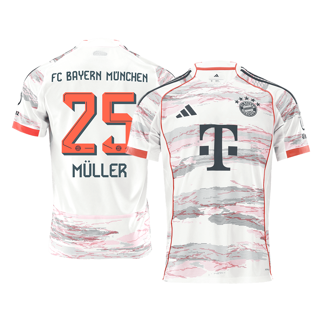 MÜLLER  #25 Bayern Munich Away Soccer Jersey 2025/26 White