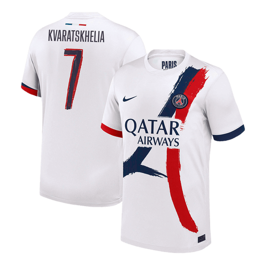 KVARATSKHELIA #7 PSG Soccer Jersey Away Custom Shirt 2024/25 - UCL