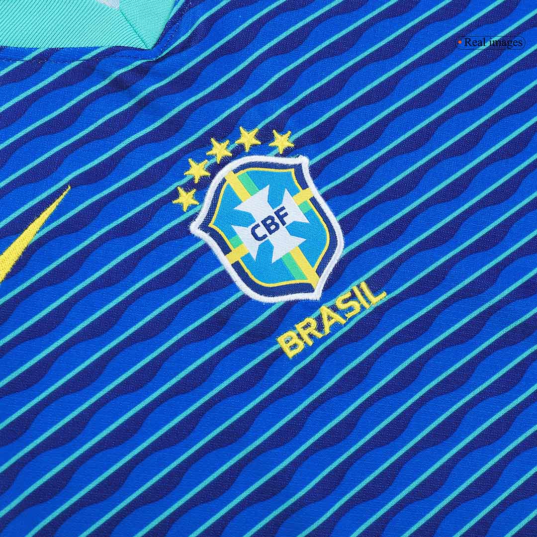 Kids Brazil Away Soccer Jersey Whole Kit 2024 Jersey+Shorts+Socks