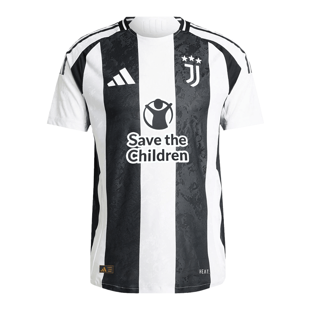 Authentic  VLAHOVIĆ  #9 Juventus Home Soccer Jersey 2024/25 - Save The Children Sponsor