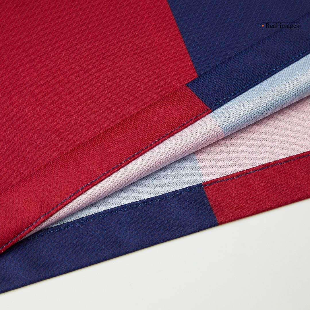 RAPHINHA #11 Barcelona Home Soccer Jersey 2024/25 Red&Blue - UCL (Spotify Logo Without Text)