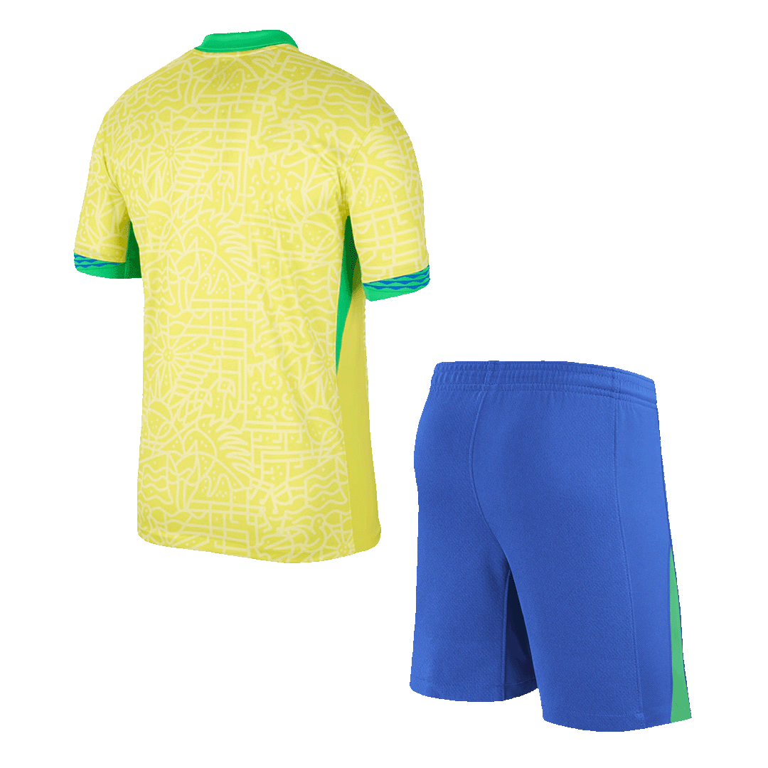 Brazil Home Soccer Jersey Kit(Jersey+Shorts) 2024