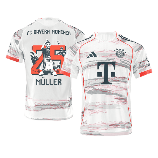 Authentic MÜLLER Special #25 Soccer Jersey Bayern Munich Away Shirt 2025/26