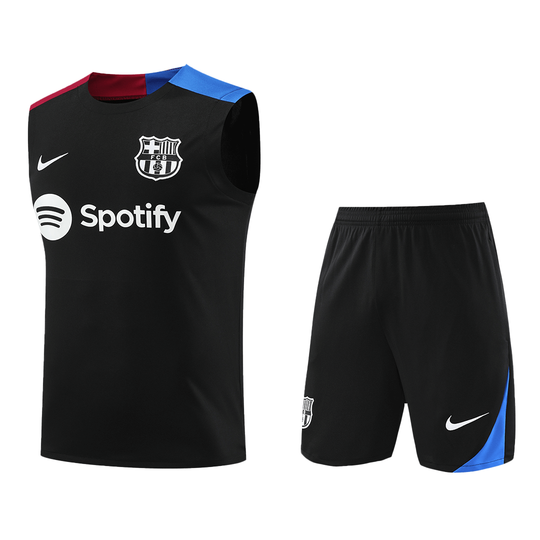 Barcelona Pre-Match Soccer Jersey Vest Kit(Jersey+Shorts) 2024/25