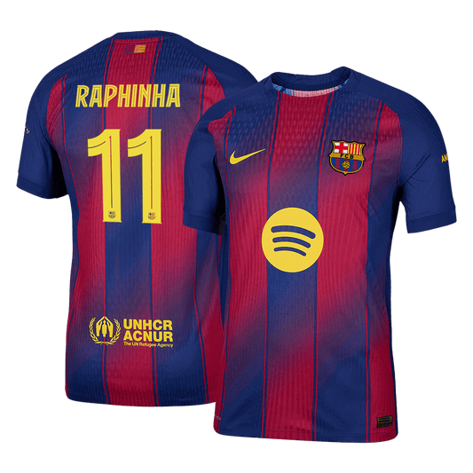 RAPHINHA #11 Barcelona Home Authentic Soccer Jersey 2025/26 - UCL