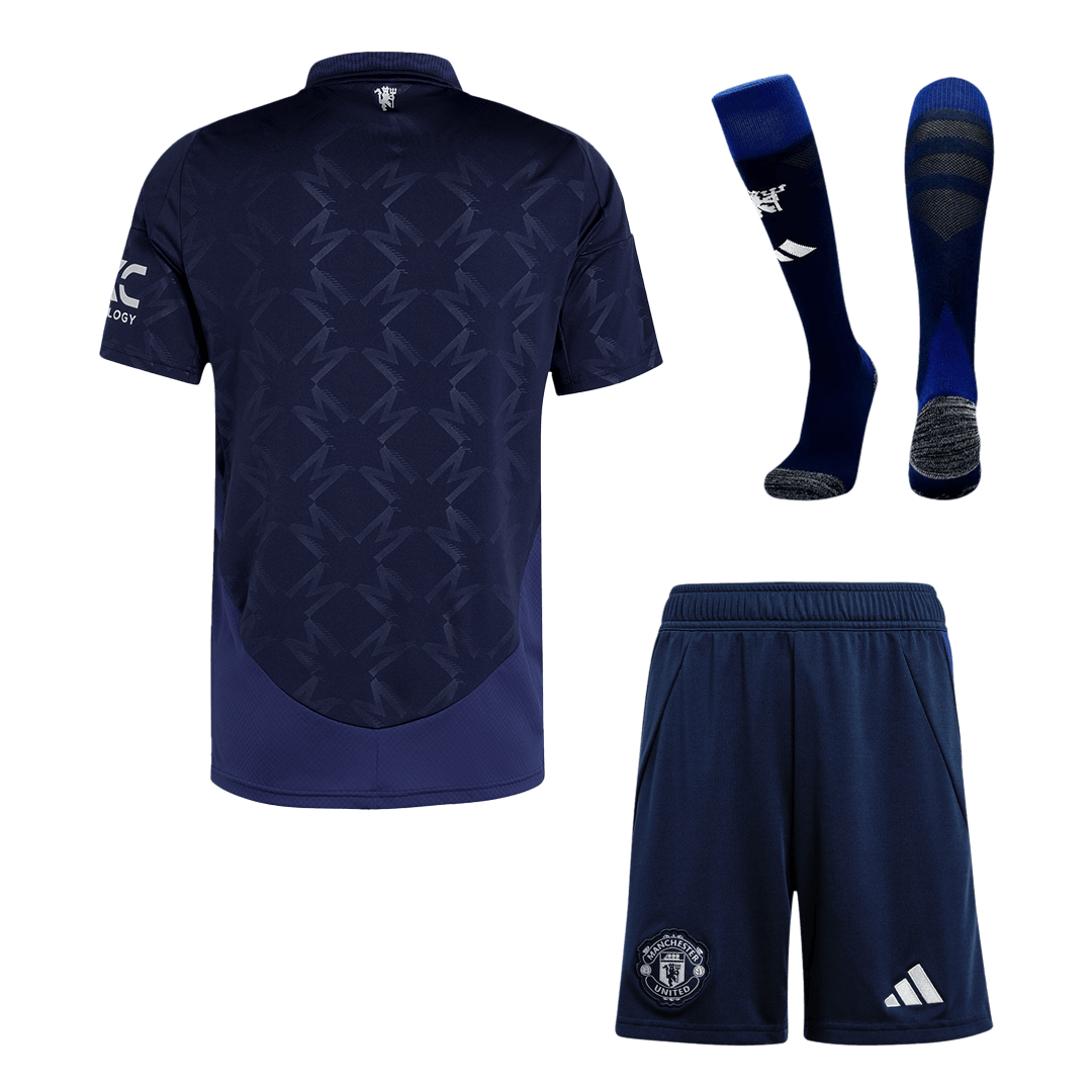 Men's Manchester United Away Soccer Jersey Kit (Shirt+Shorts+Socks) 2024/25