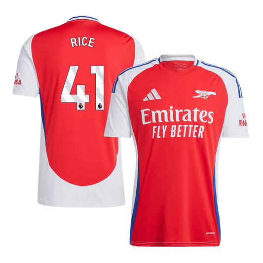 RICE #41 Arsenal Home Soccer Jersey 2024/25 Red