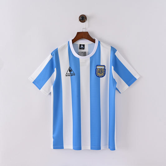 1986 Argentina Home Soccer Jersey World Cup