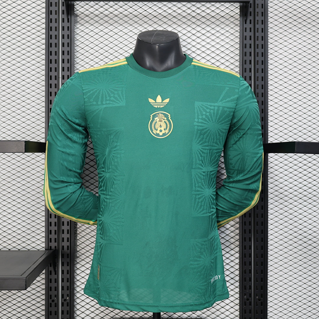 Mexico Player Version Soccer Jersey Long Sleeve Green