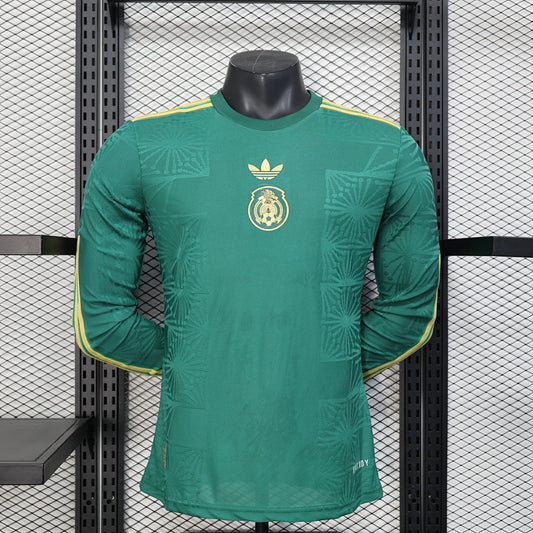 Mexico Player Version Soccer Jersey Long Sleeve Green