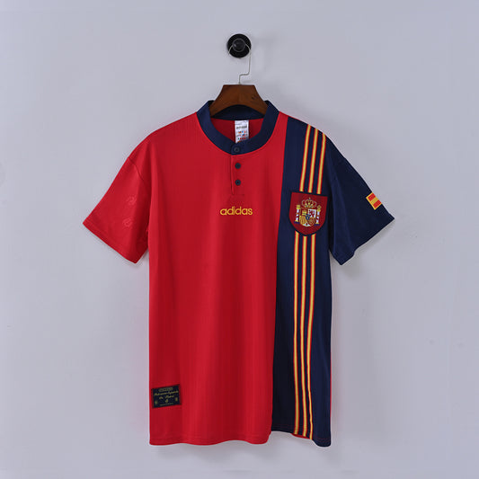 1996 Spain Home Soccer Jersey