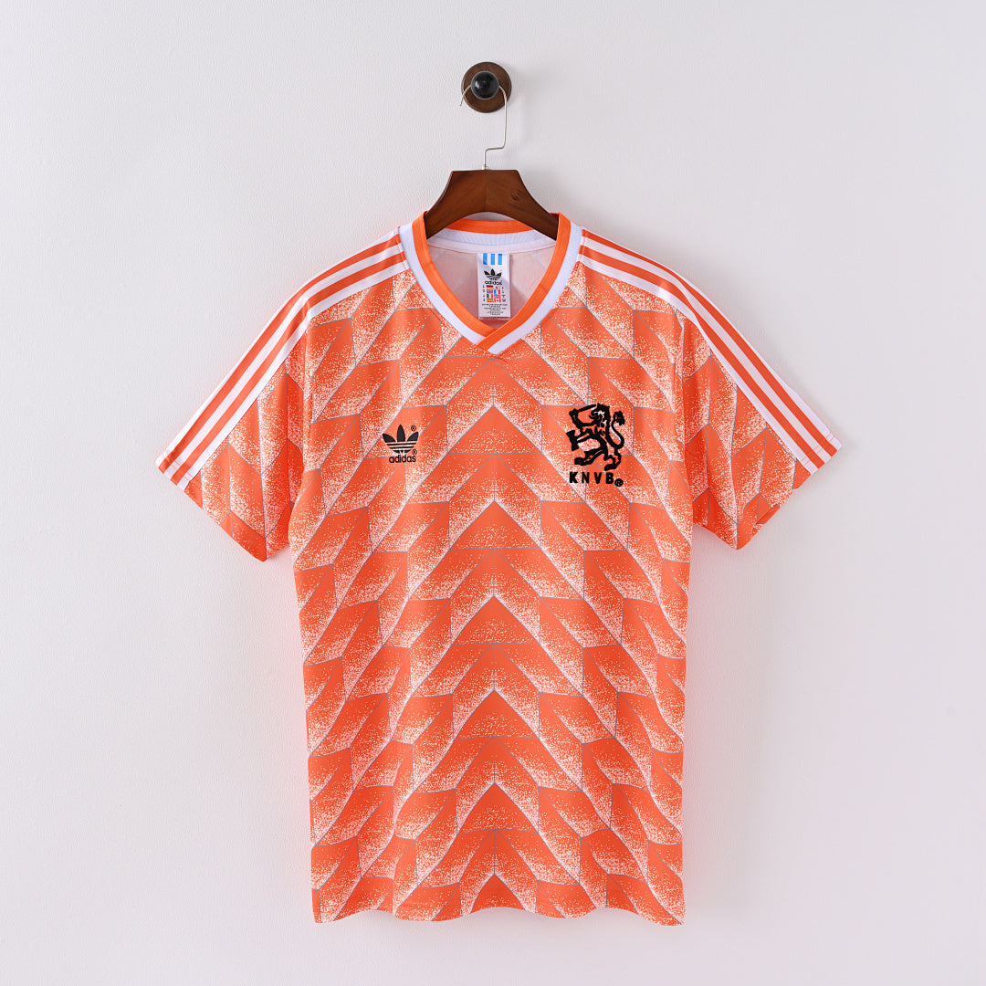 1988 Netherlands Home Soccer Jersey