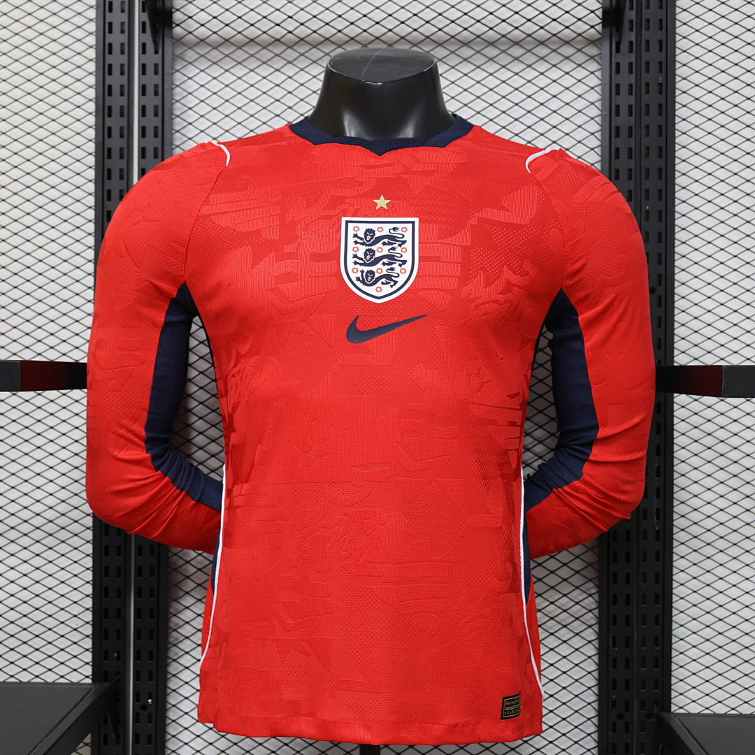 England Away Player Version Soccer Jersey Long Sleeve