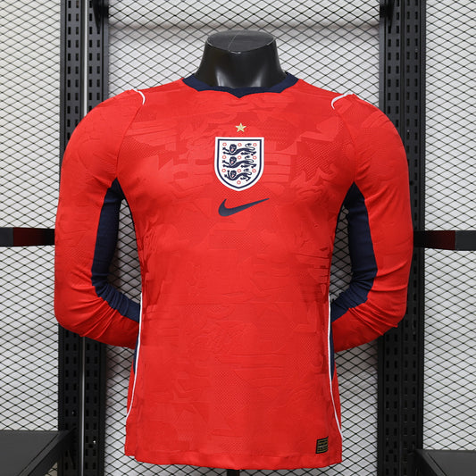 England Away Player Version Soccer Jersey Long Sleeve