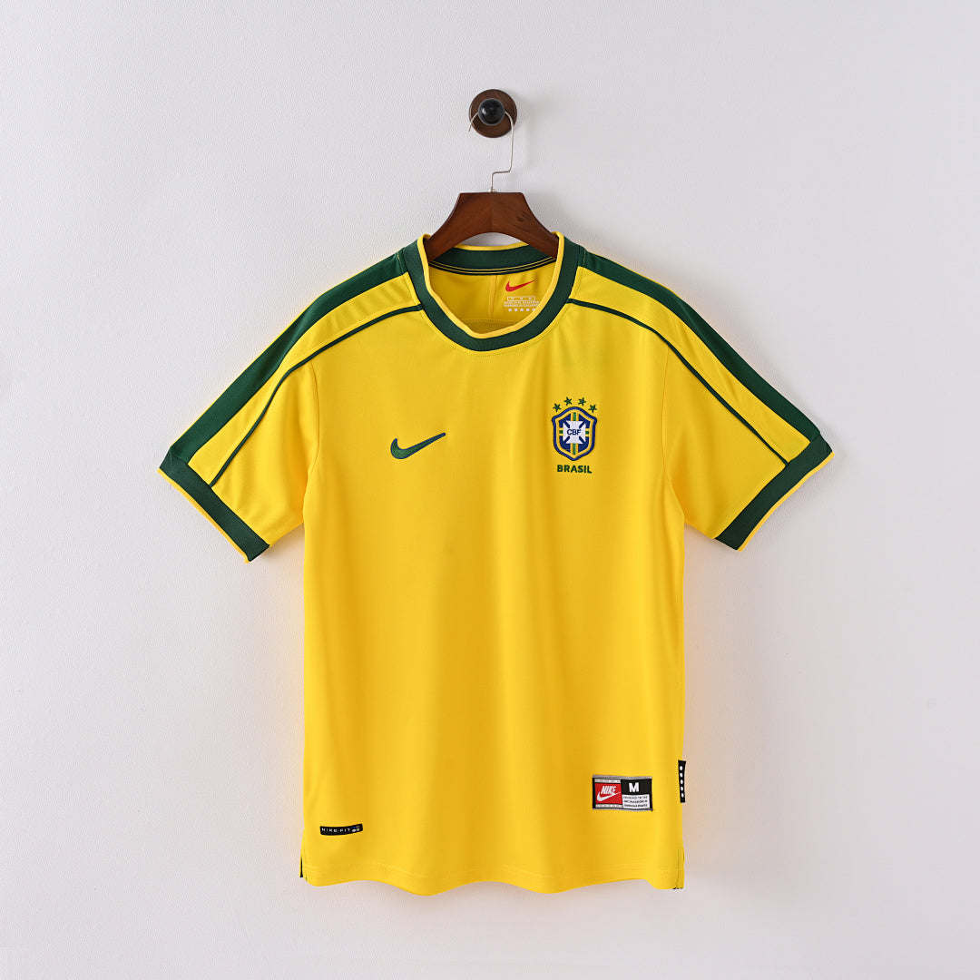 1998 Brazil Home Soccer Jersey