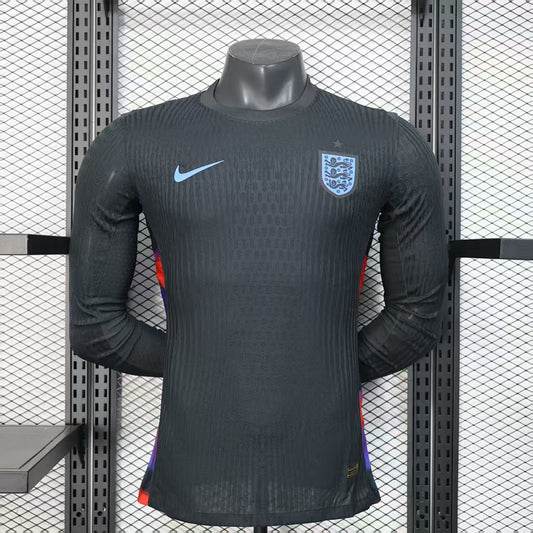 England Player Version Soccer Jersey Long Sleeve Black