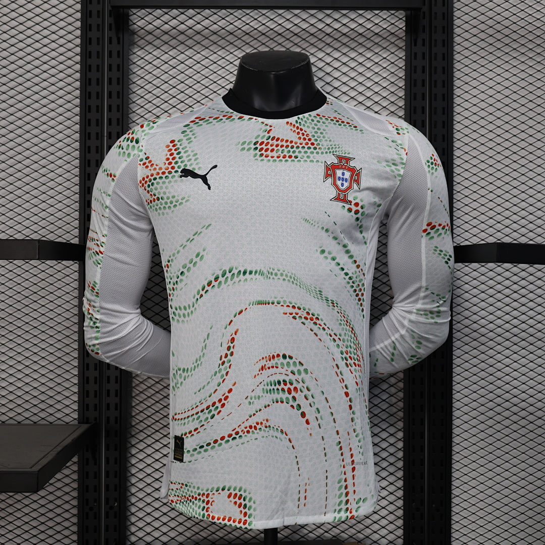 Portugal Away Player Version Soccer Jersey Long Sleeve