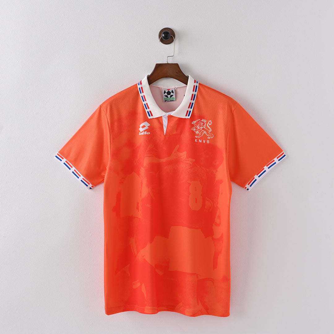 1996 Netherlands Home Soccer Jersey