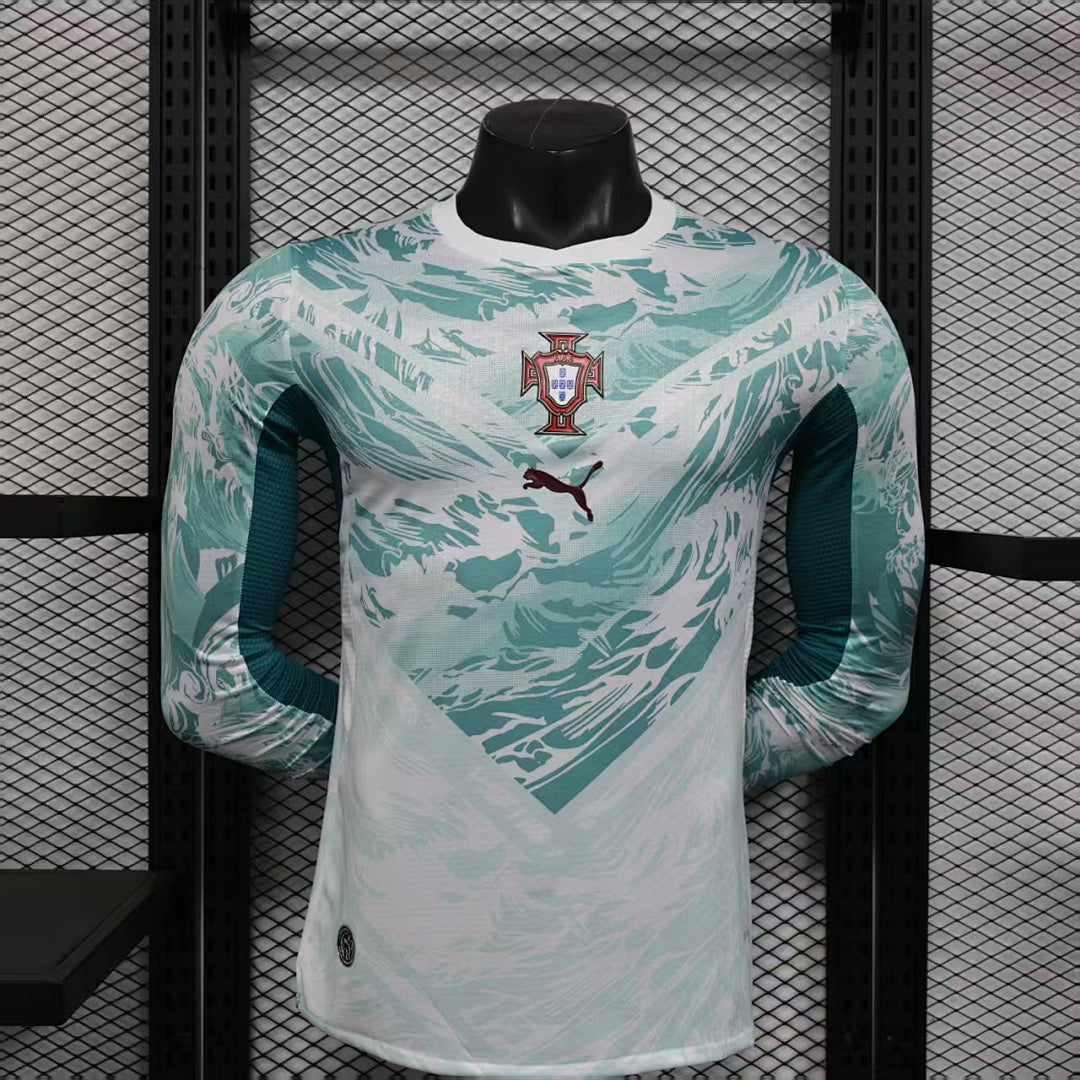 Portugal Away Soccer Jersey Long Sleeve