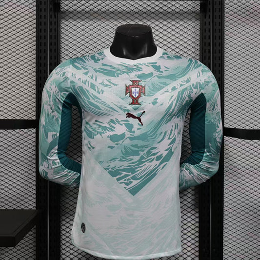 Portugal Away Soccer Jersey Long Sleeve