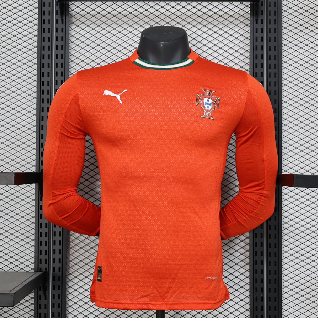 Portugal Home Player Version Soccer Jersey Long Sleeve