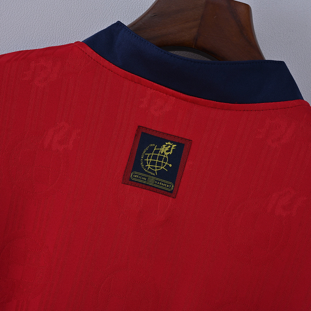 1996 Spain Home Soccer Jersey