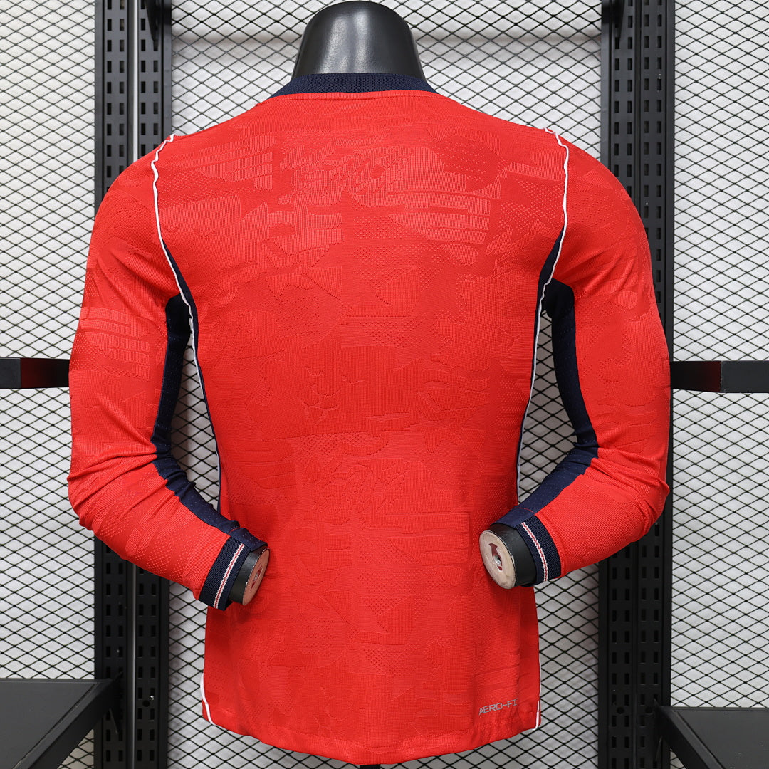 England Away Player Version Soccer Jersey Long Sleeve