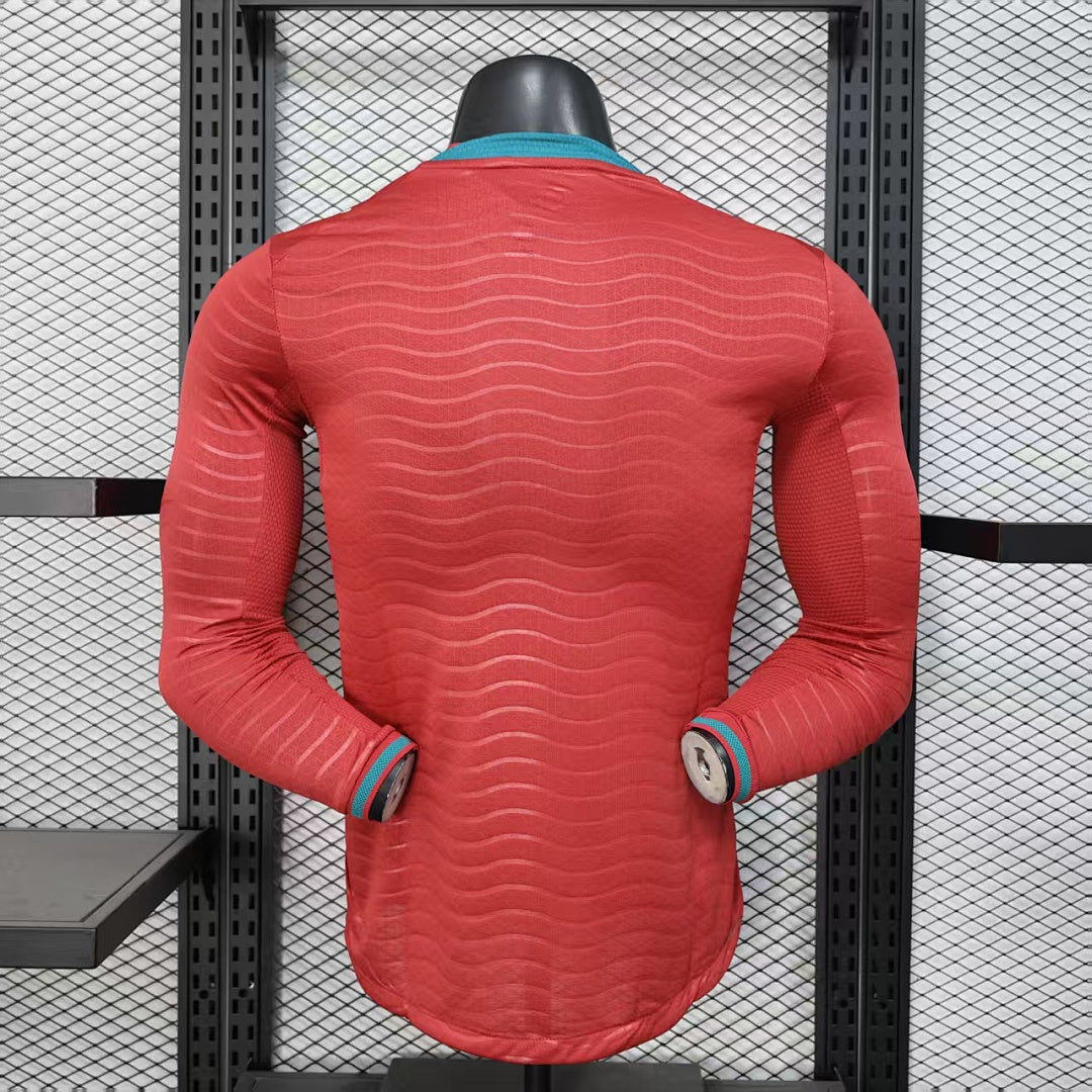 Portugal Home Soccer Jersey Long Sleeve