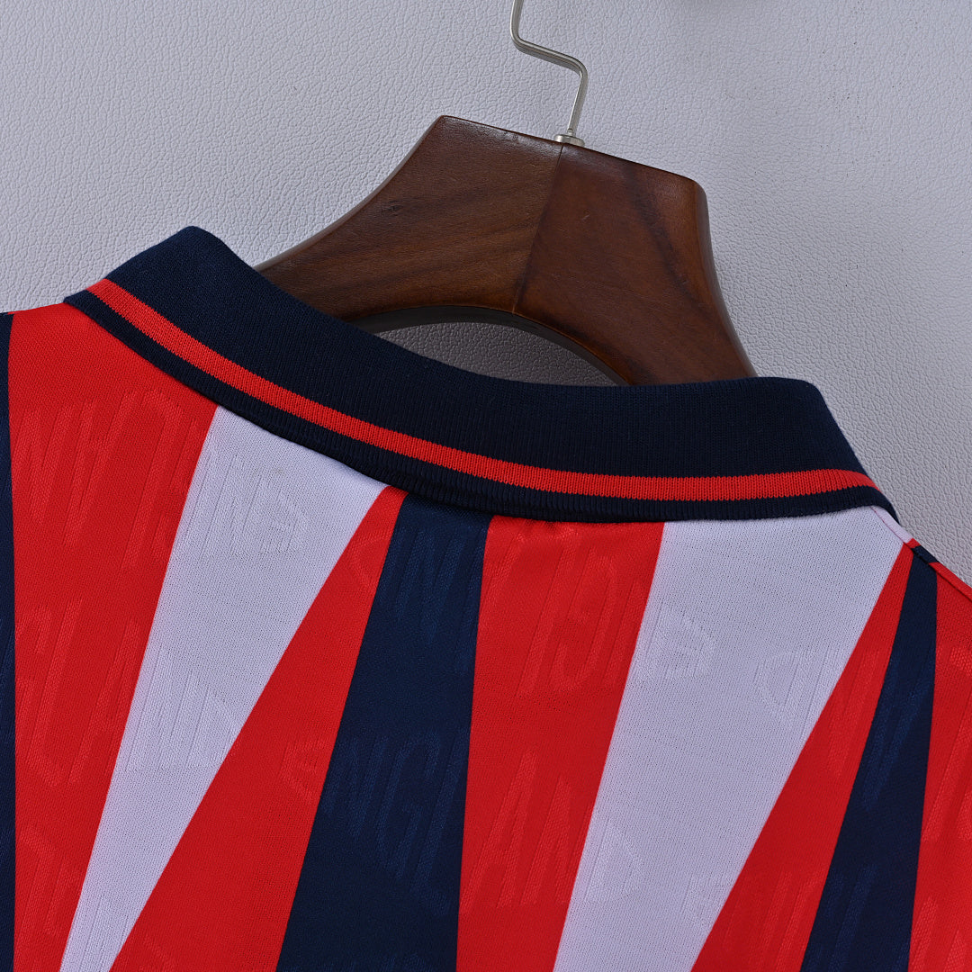 1992 England Away Soccer Jersey Red