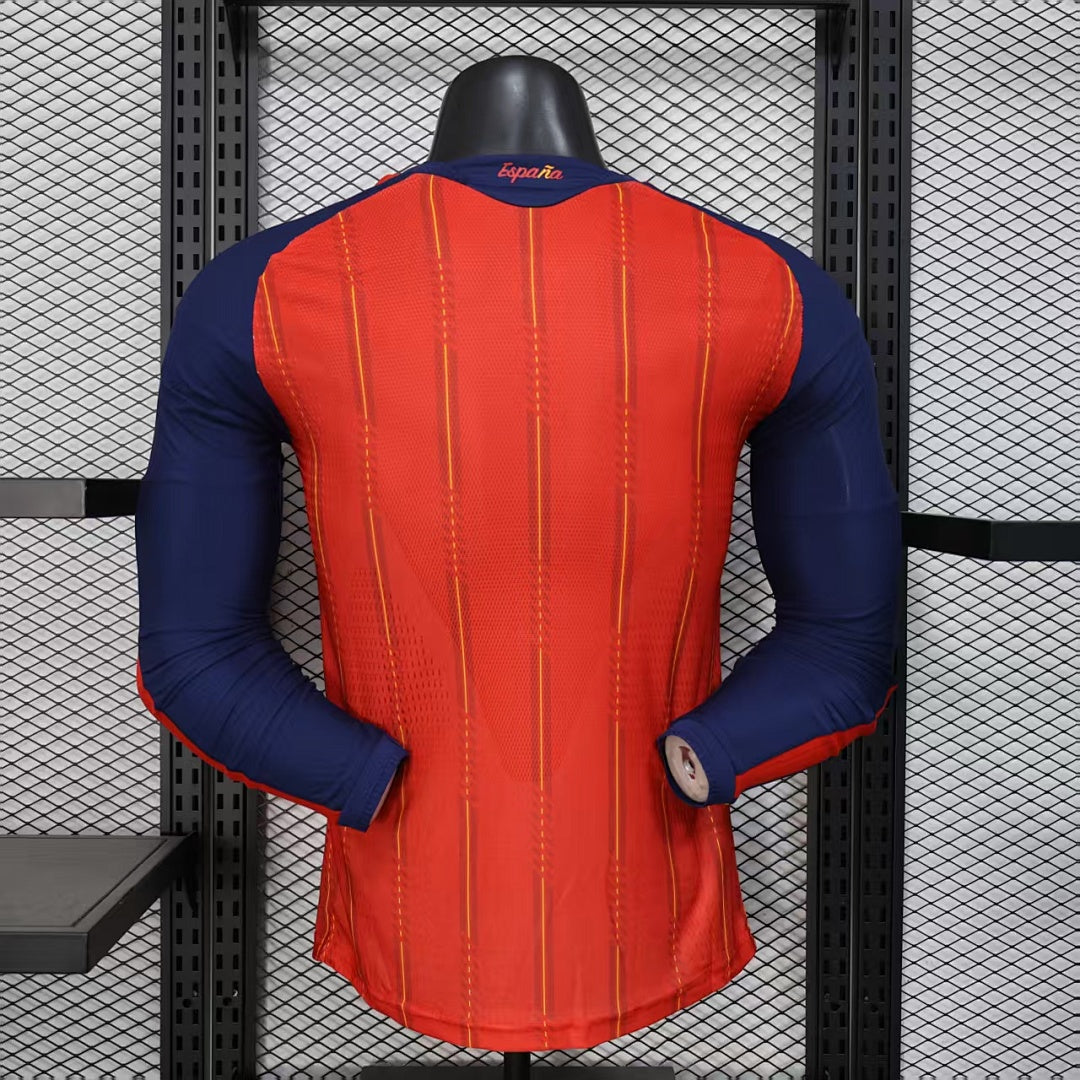 Spain Home Soccer Jersey Long Sleeve
