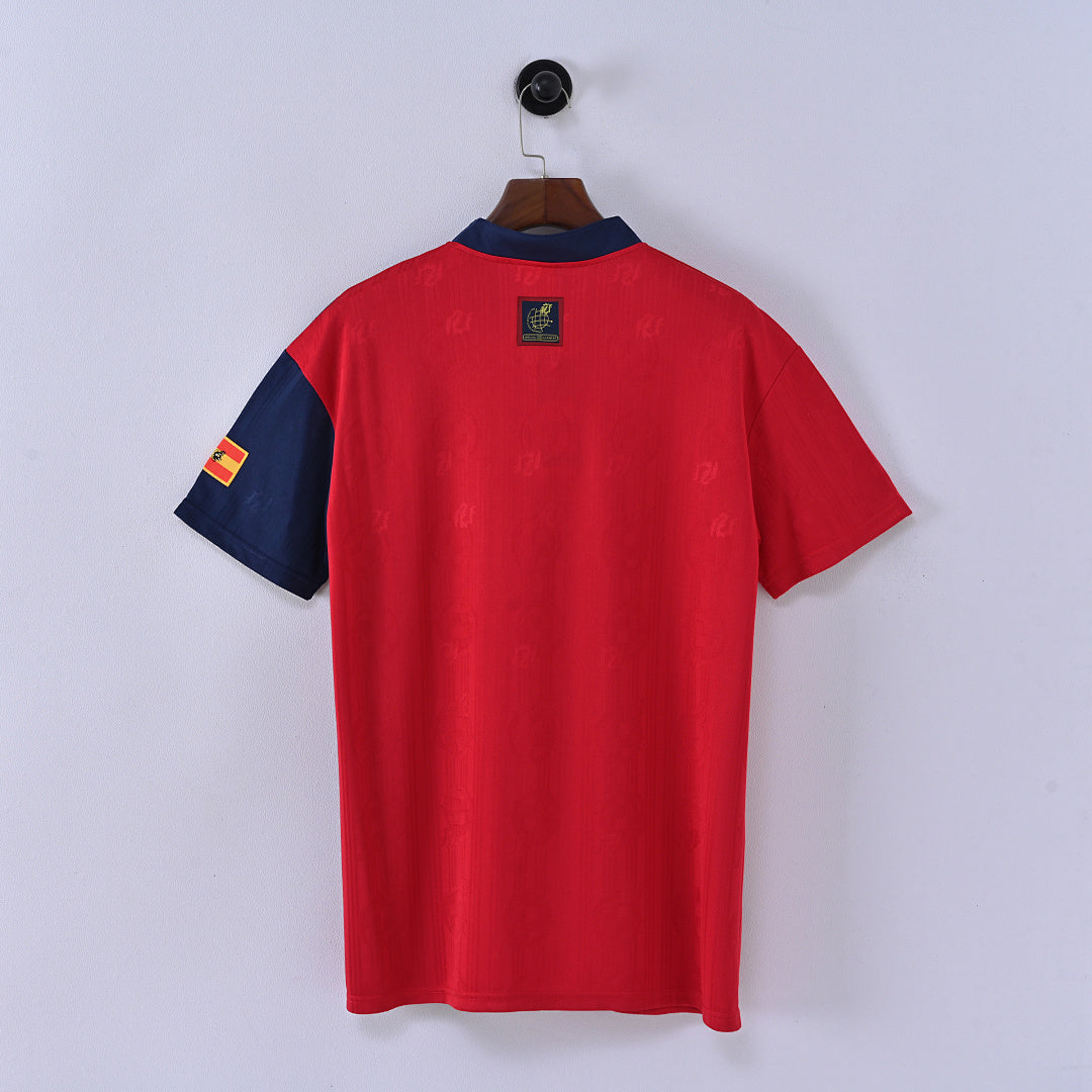1996 Spain Home Soccer Jersey