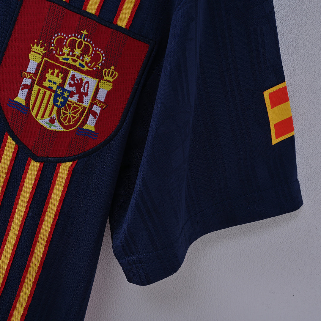 1996 Spain Home Soccer Jersey
