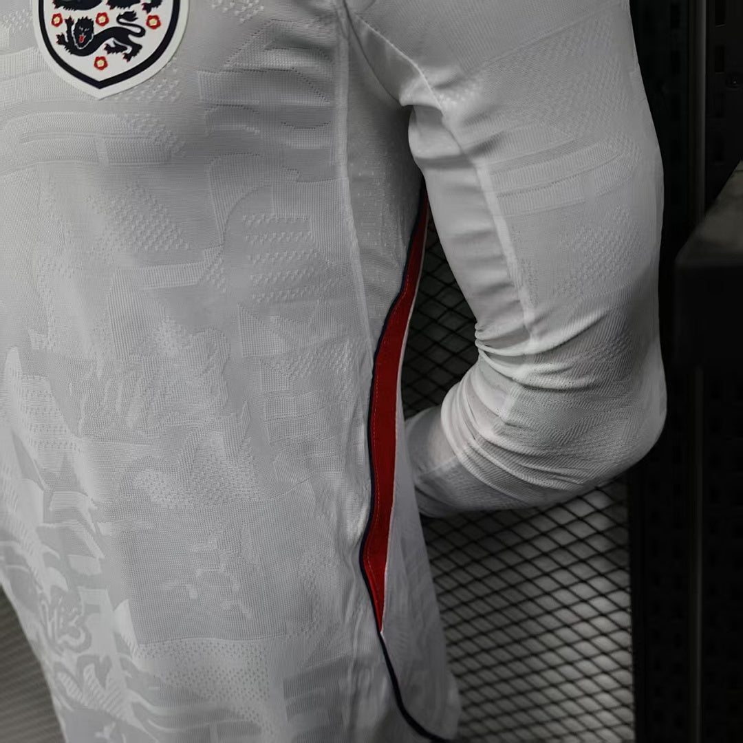 England Home Soccer Jersey Long Sleeve