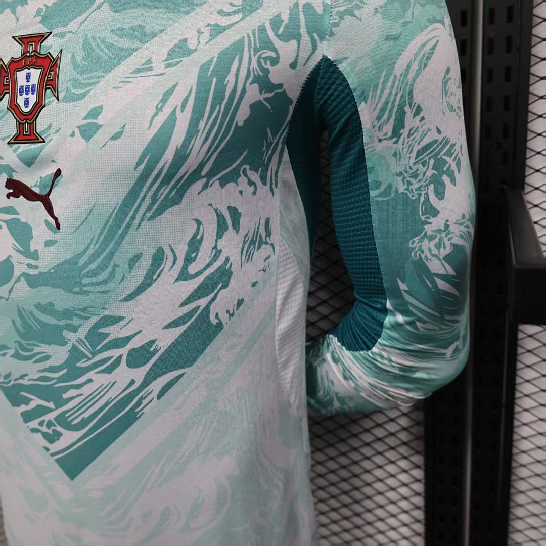 Portugal Away Soccer Jersey Long Sleeve
