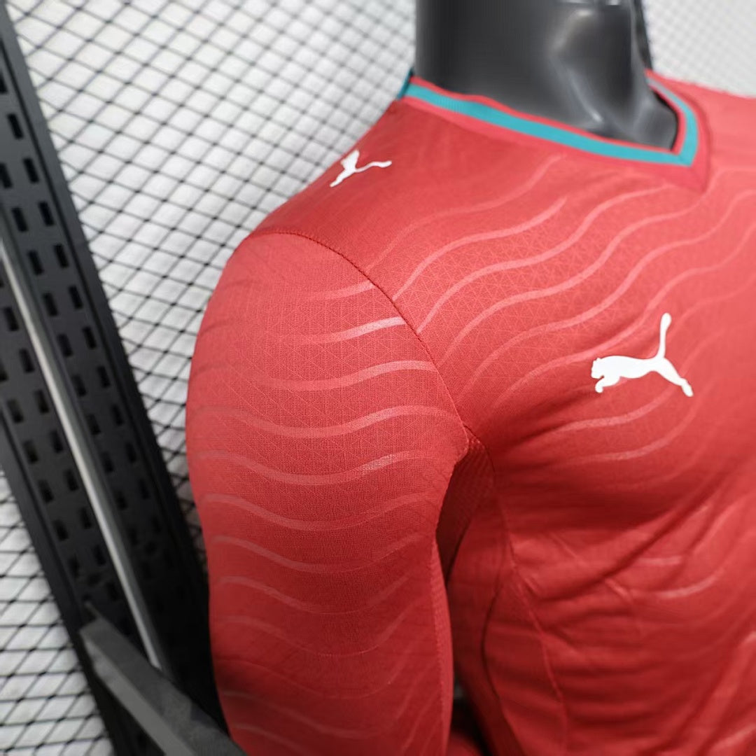 Portugal Home Soccer Jersey Long Sleeve