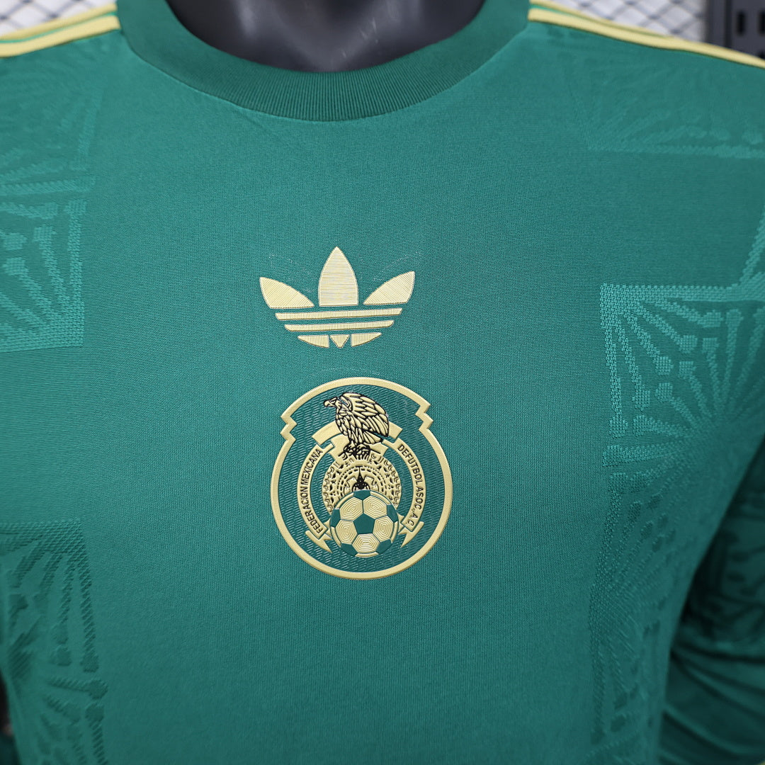 Mexico Player Version Soccer Jersey Long Sleeve Green