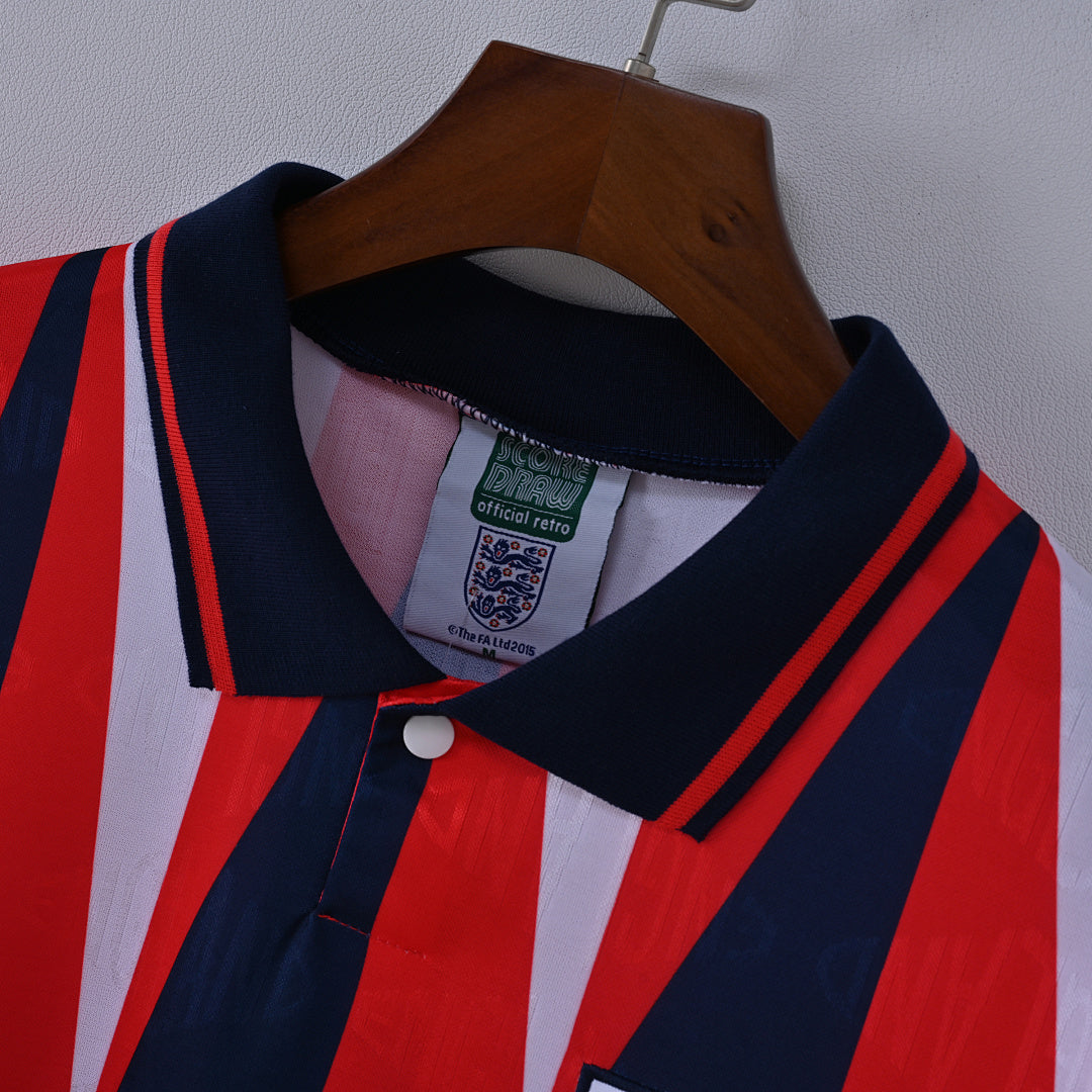 1992 England Away Soccer Jersey Red
