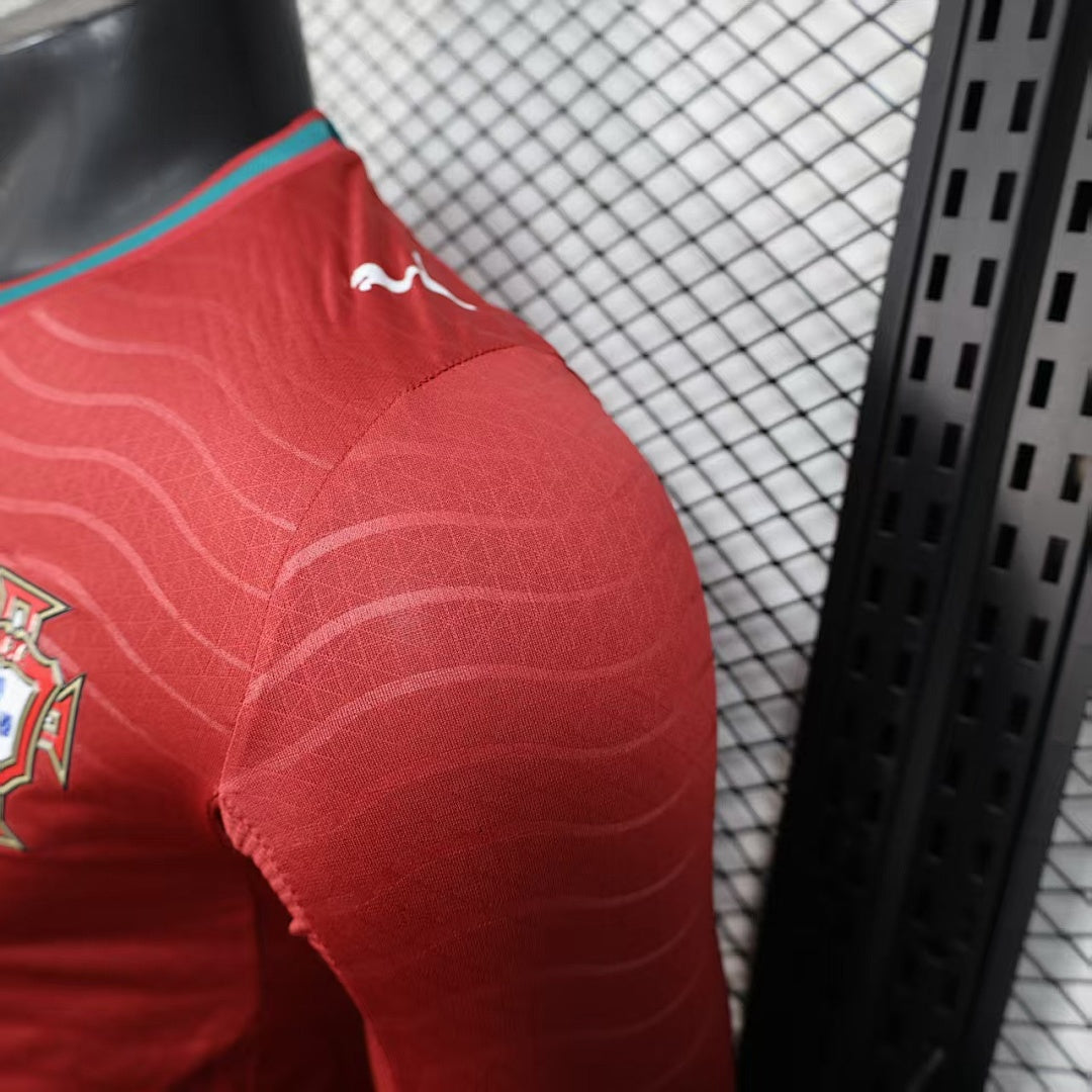 Portugal Home Soccer Jersey Long Sleeve