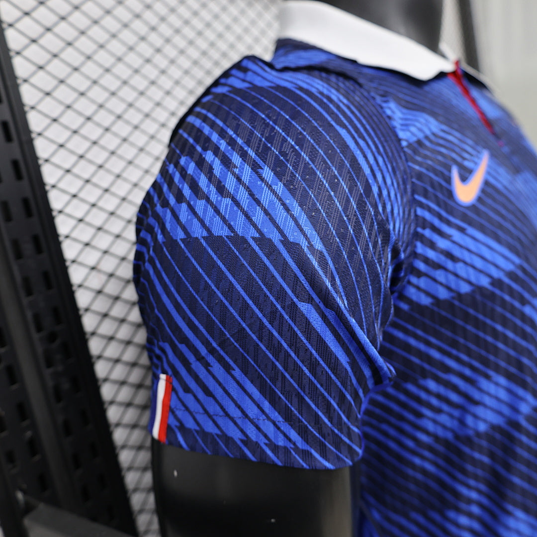 France Home Player Version Soccer Jersey