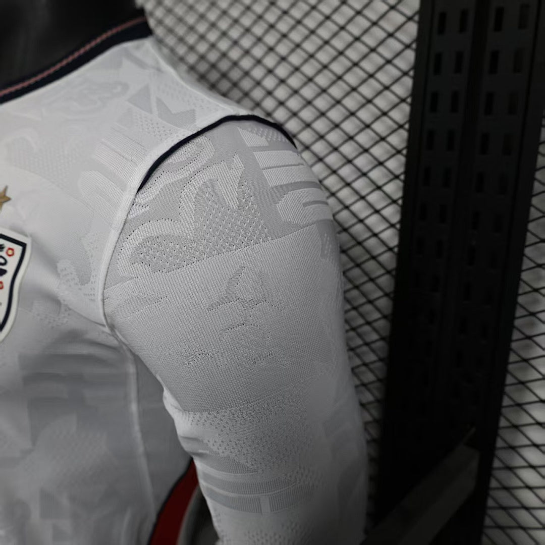 England Home Soccer Jersey Long Sleeve