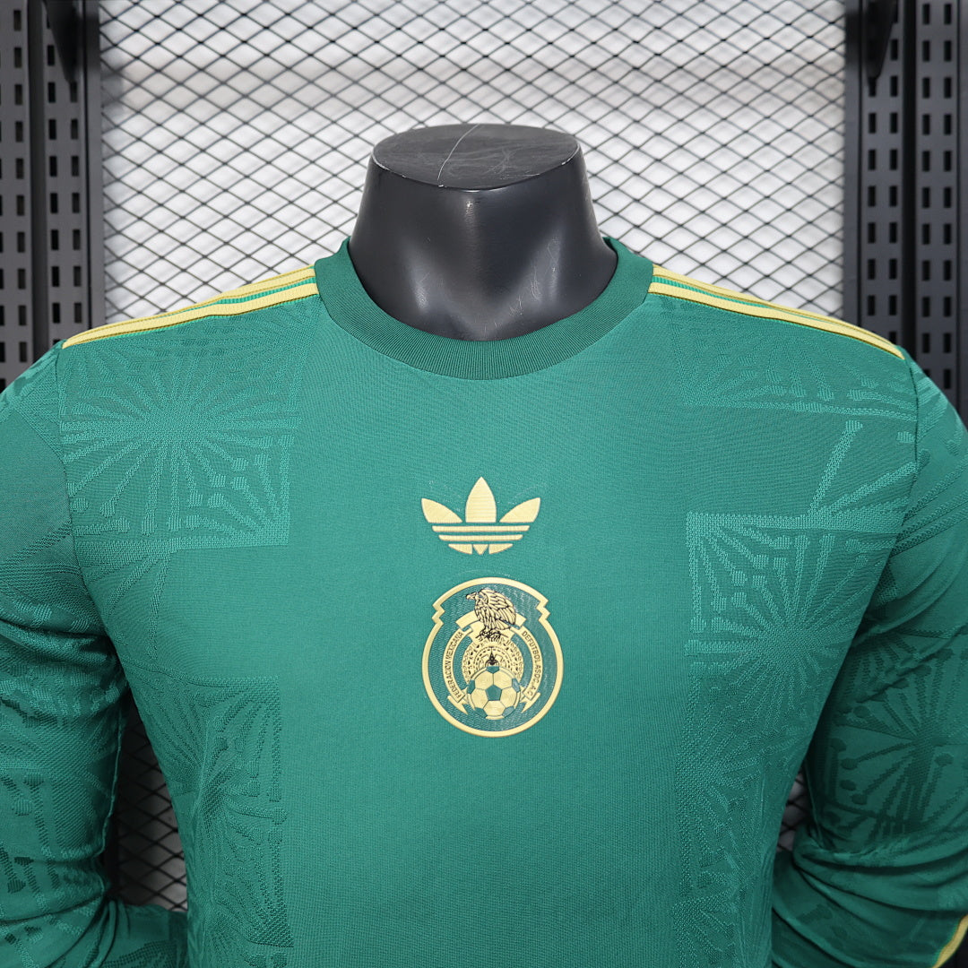 Mexico Player Version Soccer Jersey Long Sleeve Green