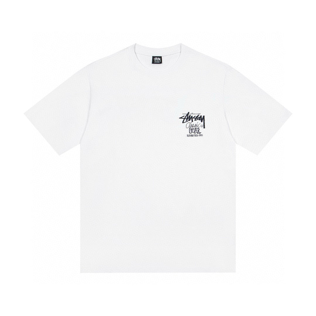 Stussy Classic Gear Back Print Graphic T-Shirt - White