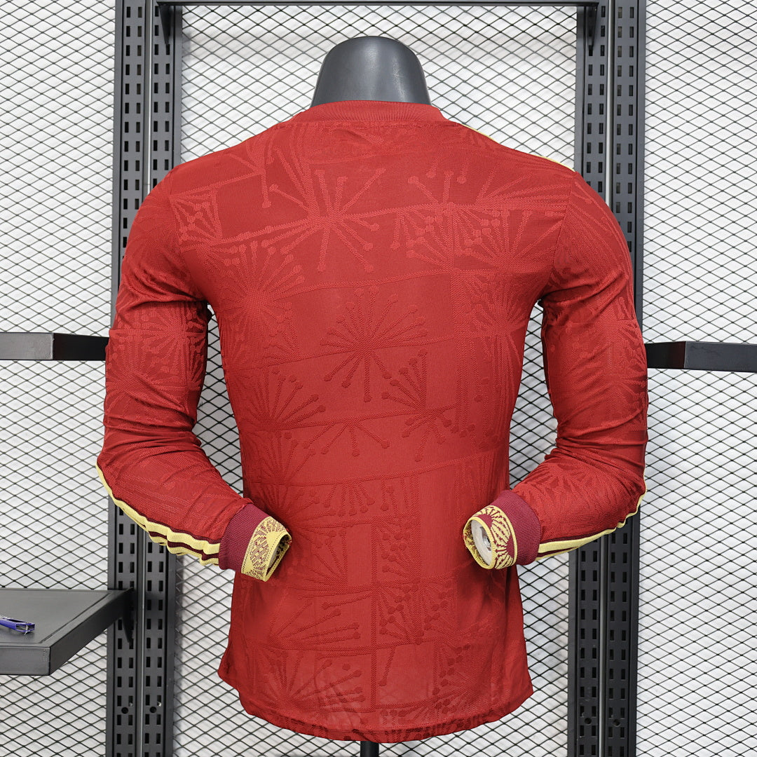 Mexico Player Version Soccer Jersey Long Sleeve Red